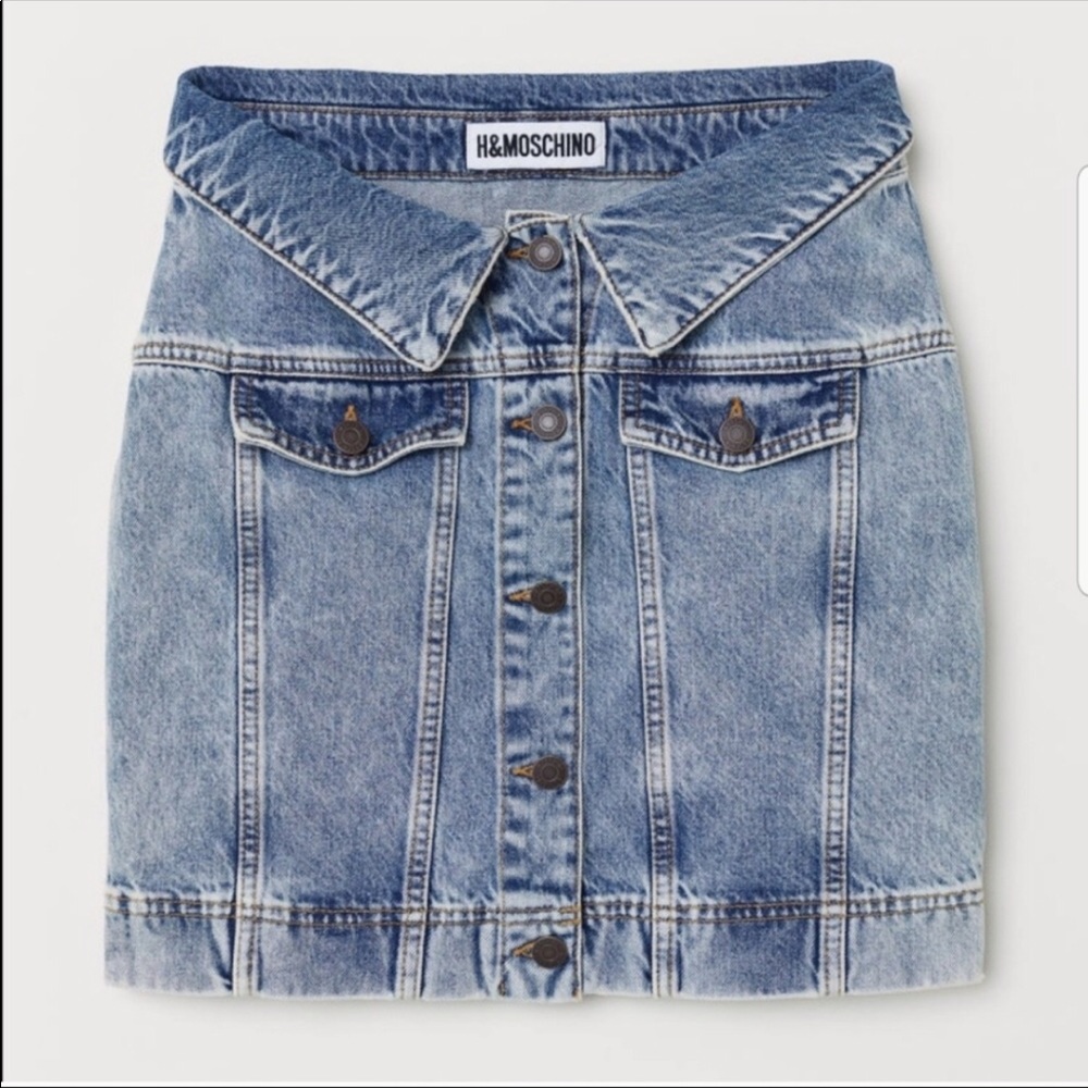 HM Moschino Denim blue Skirt NWT 36
